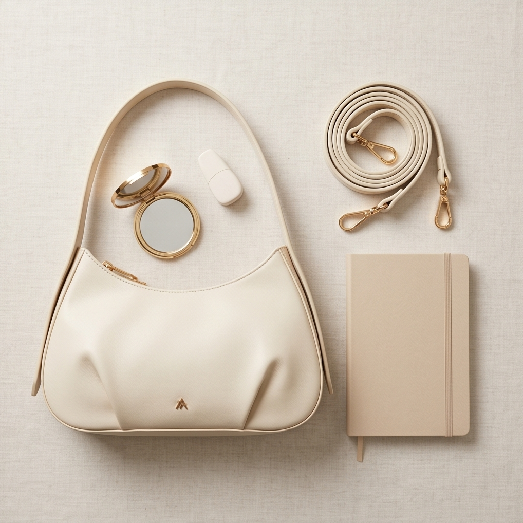 Izzy & Ali (cream) hobo style bag with crossbody strap.