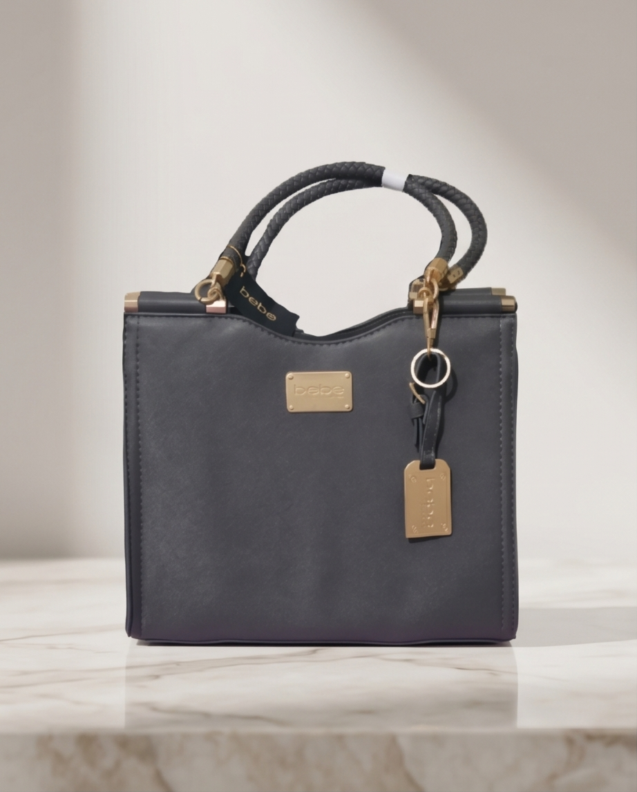 Bebe Yolanda Saffiano satchel in Grey