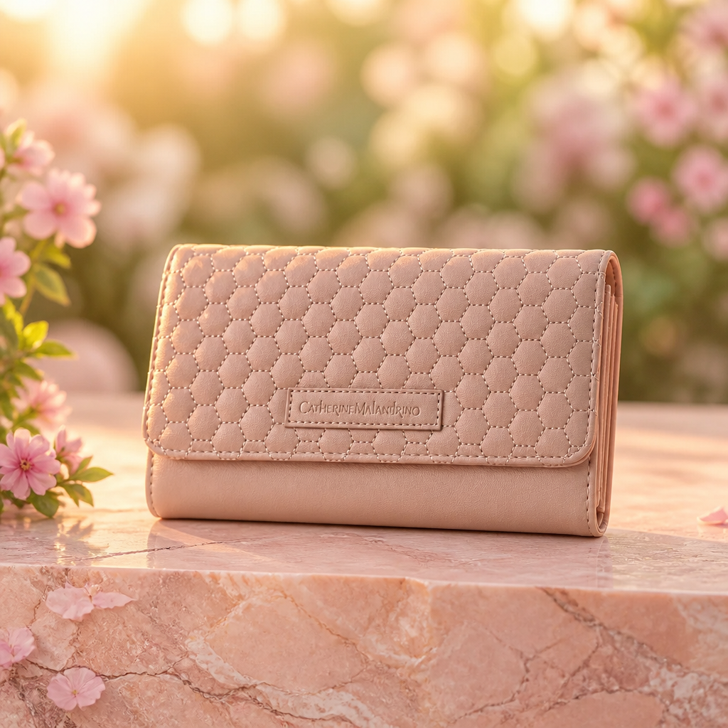 Catherine Malandrino Trifold Wallet in Blush