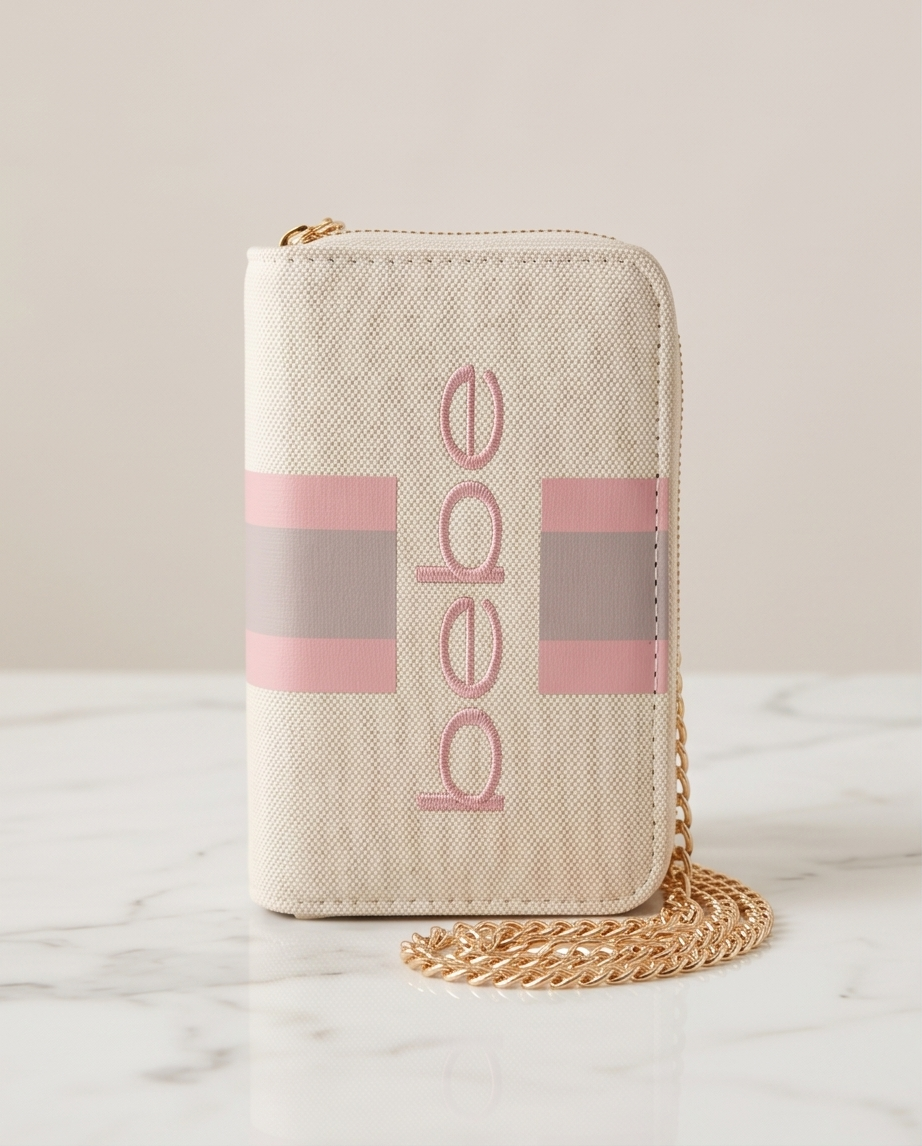 Paisley Canvas crossbody in Powder Pink