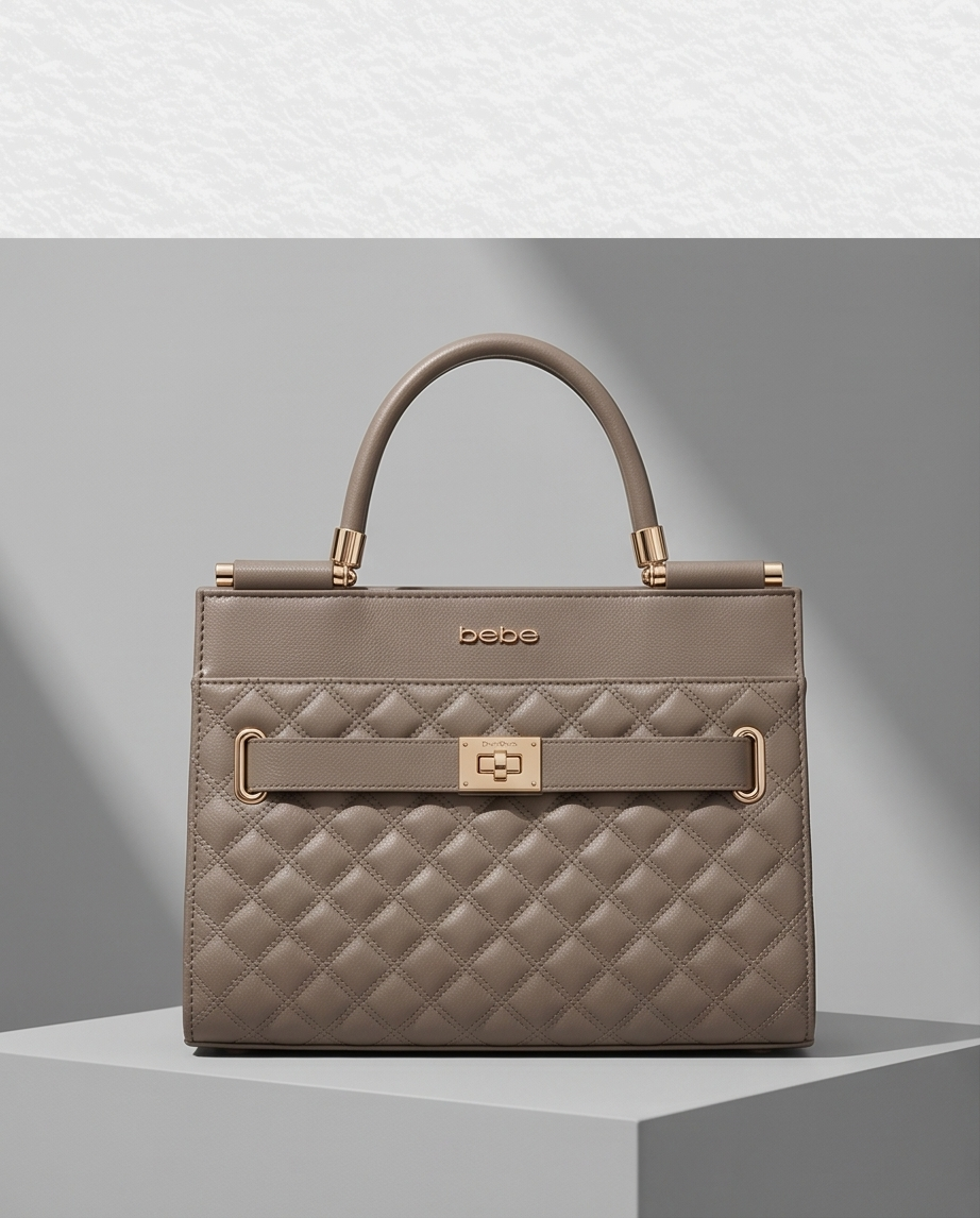 Alex Quilted Satchel w/cc in Taupe