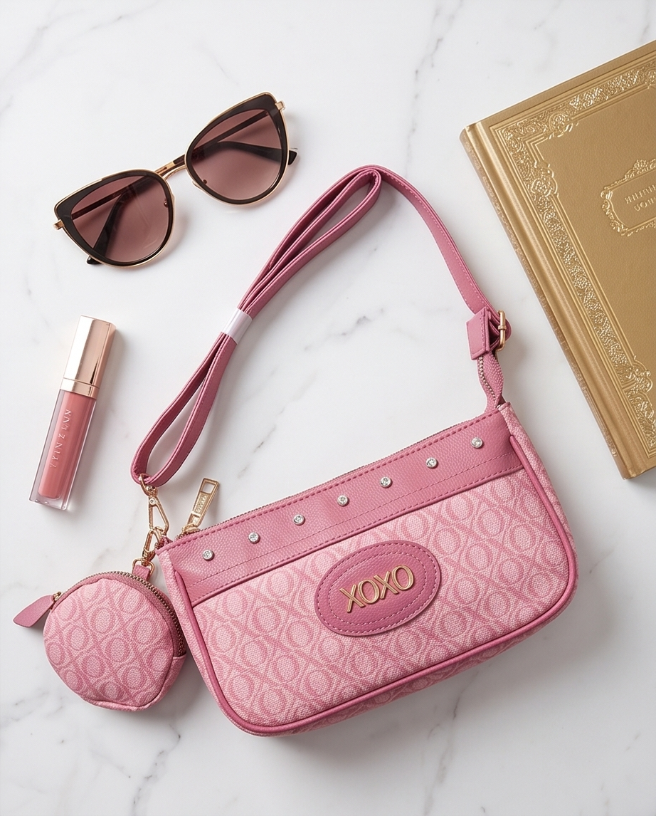 XOXO Dark Pink crossbody w/coin pouch
