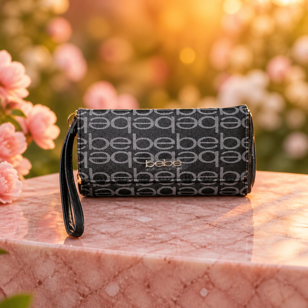 Ariyah Logo printed trifold Wallet in Black