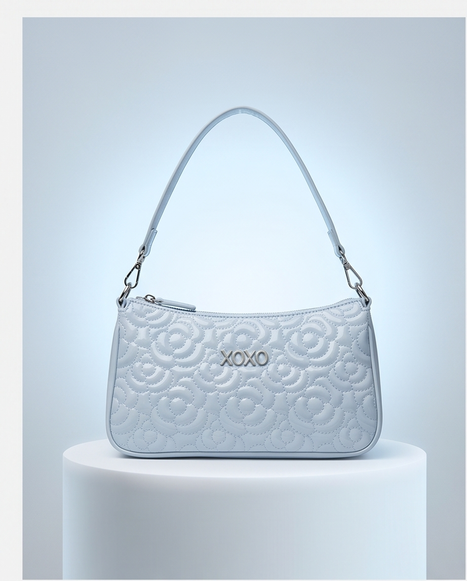 XOXO Baby blue crossbody with rose floral pattern