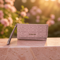 Ariyah Logo printed trifold Wallet in Mauve