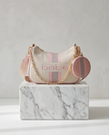 Paisley Canvas crossbody with coin pouch in Powder Pink