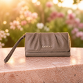 Sage Trifold Wallet in Taupe