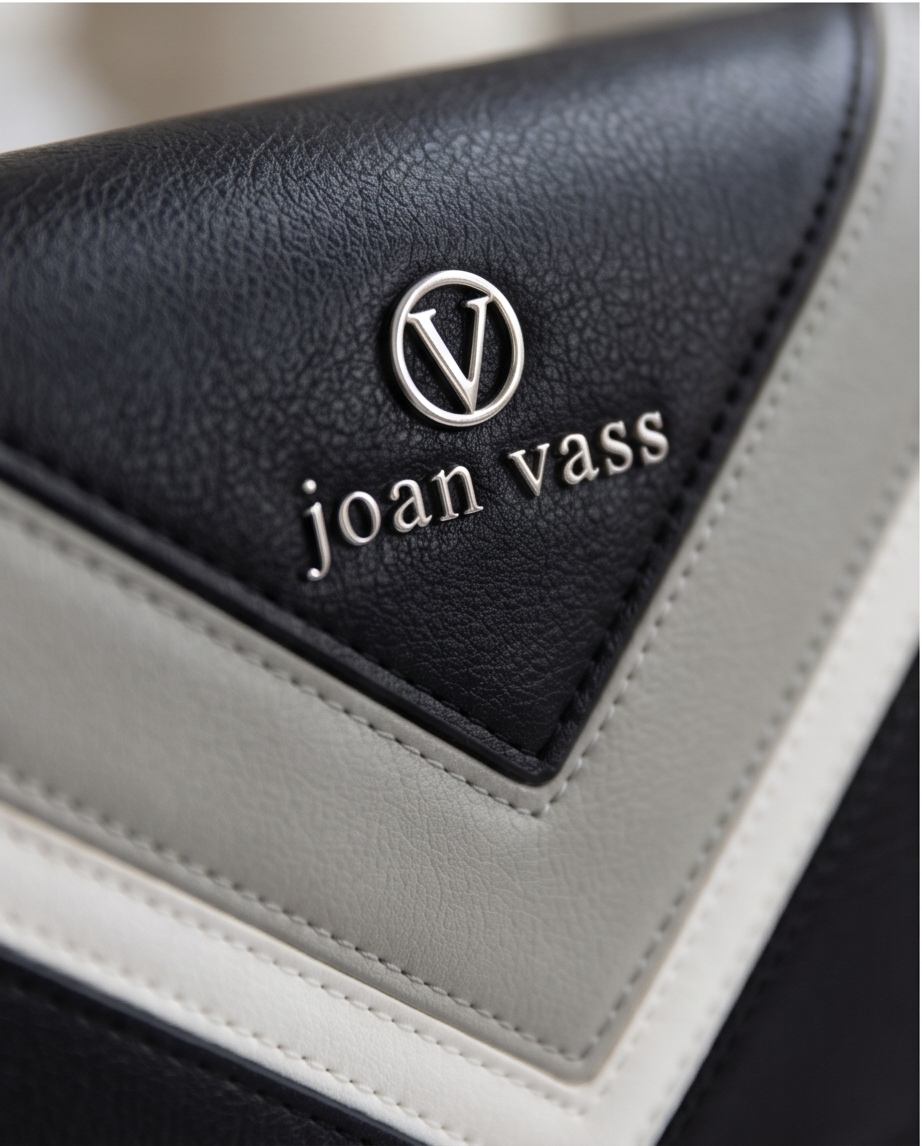 Joan Vass -- Medford Shoulder Bag (Black/Grey/White)