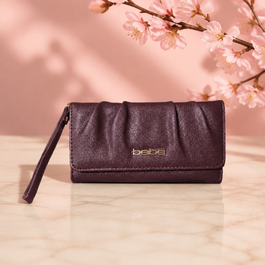 Sage Trifold Wallet in Plum