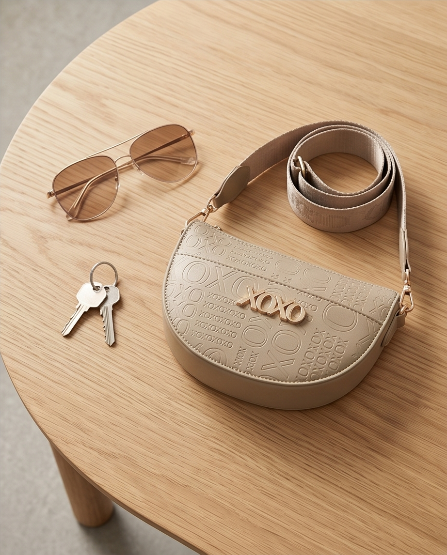 XOXO Taupe Moon Shape Crossbody