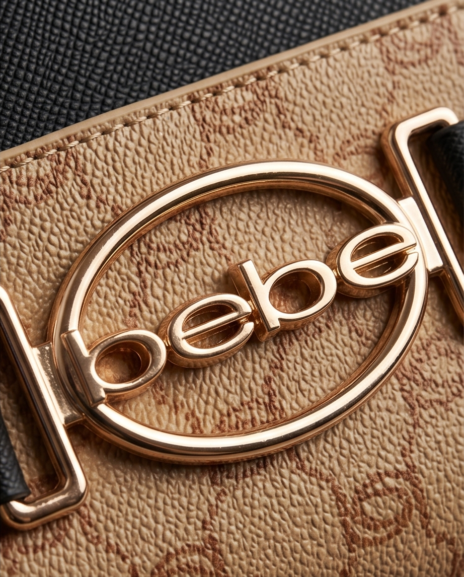 Leilani Monogram, solid handle/ mini Crossbody in Almond and Black