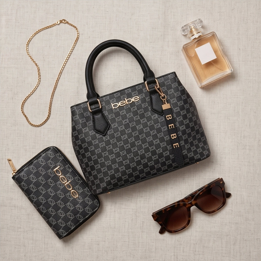 Adela Small Satchel with Wallet in Black