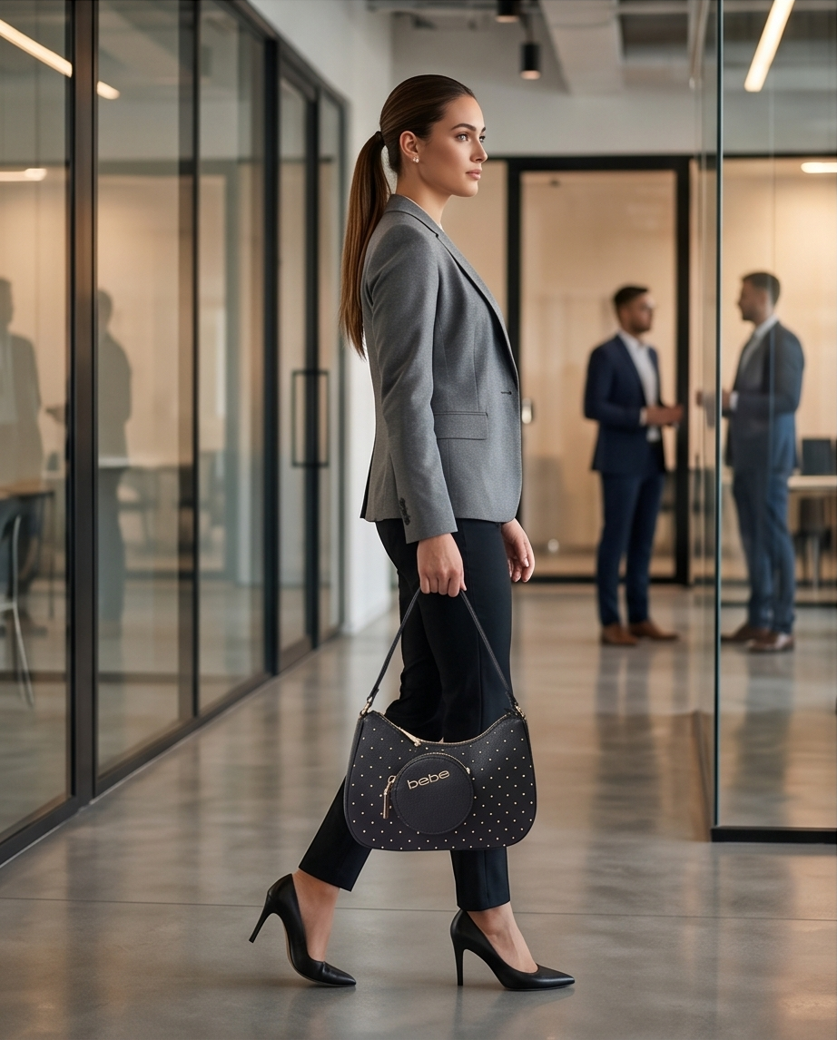 Sagan Studded Crossbody w/cp in black