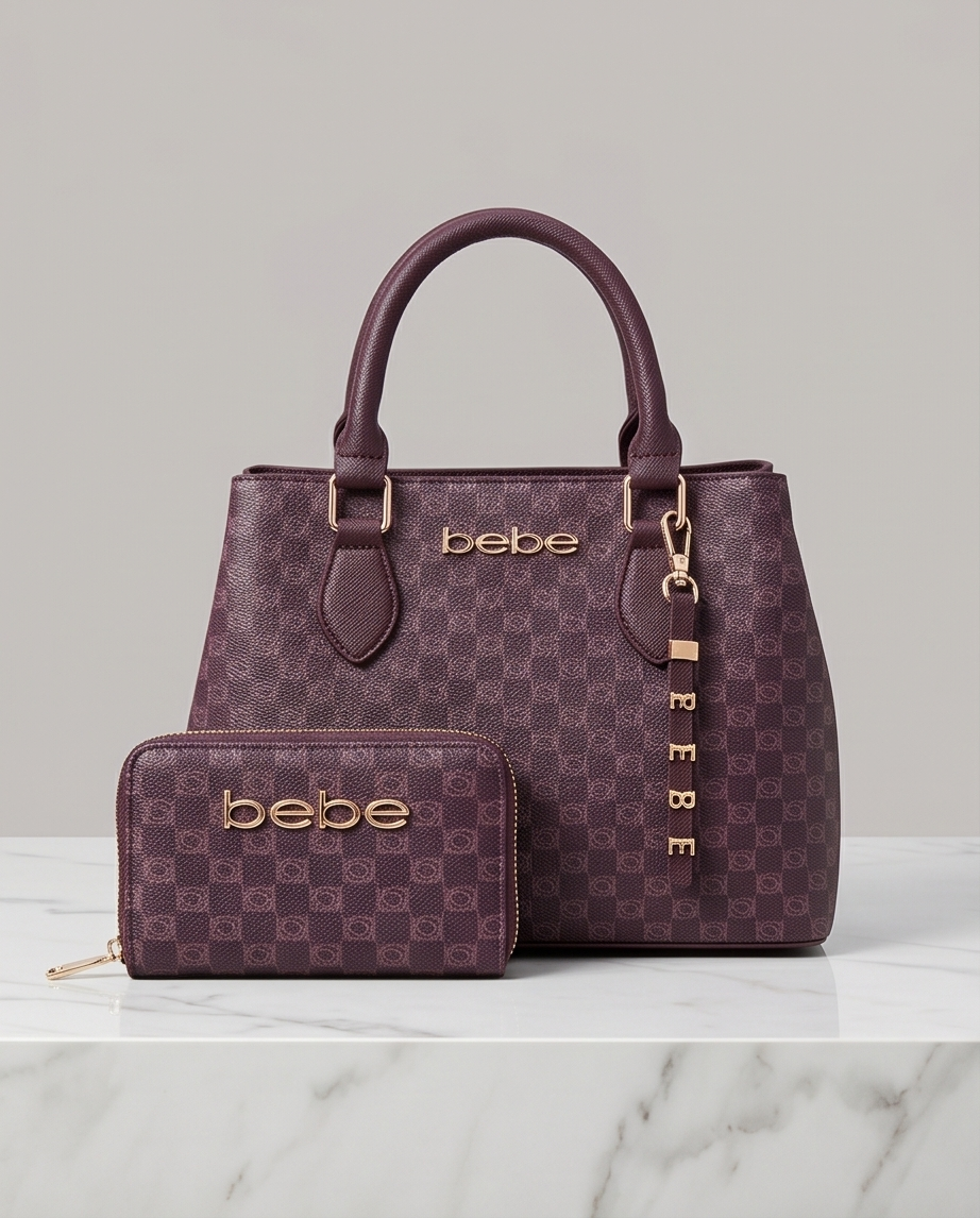Adela Small Satchel w/wallet in Burgundy