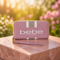 Ember zip around wallet w/Wristlet strap in Powder Pink