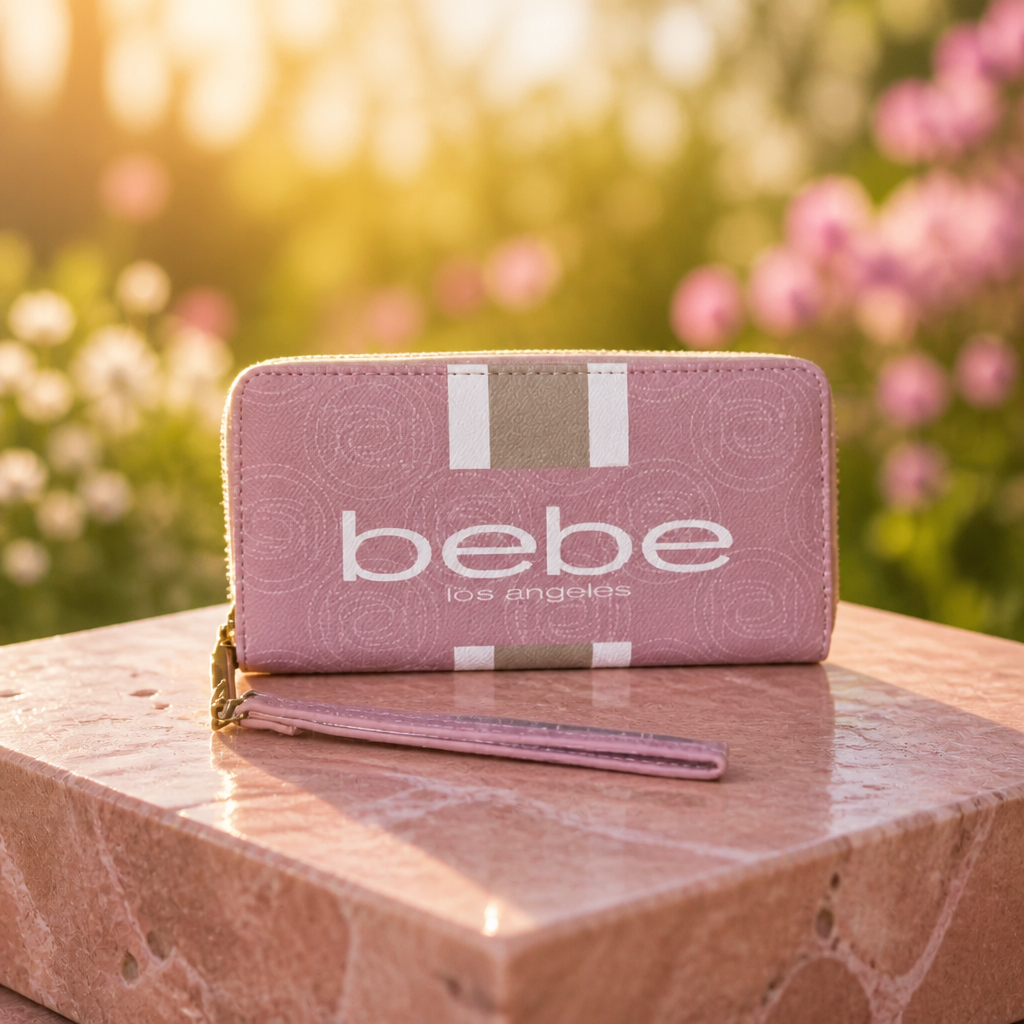 Ember zip around wallet w/Wristlet strap in Powder Pink