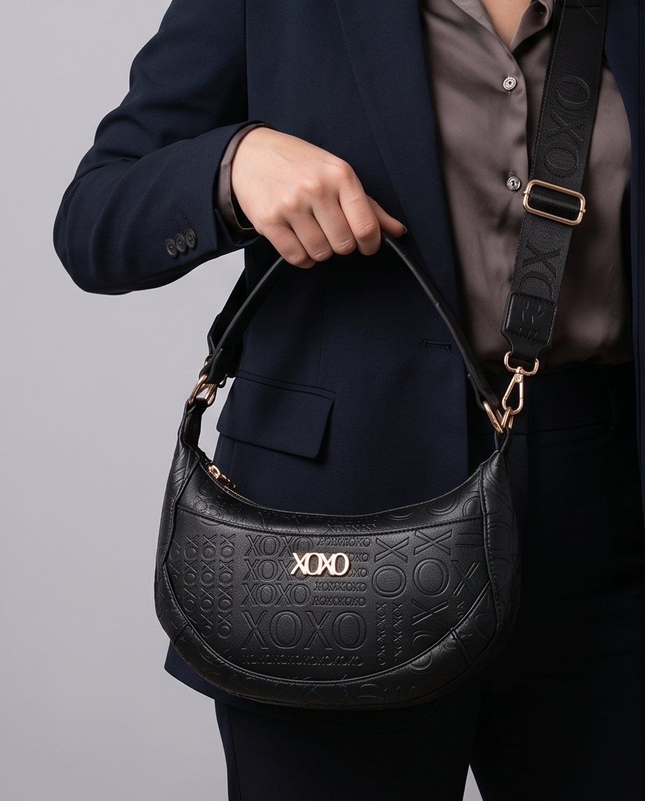 Xoxo Monogram Crossbody in Black