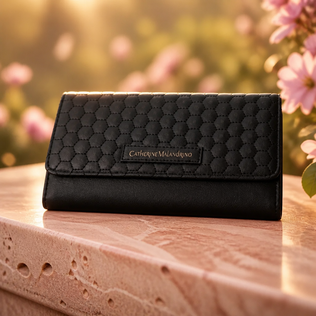 Catherine Malandrino Trifold Wallet in Black