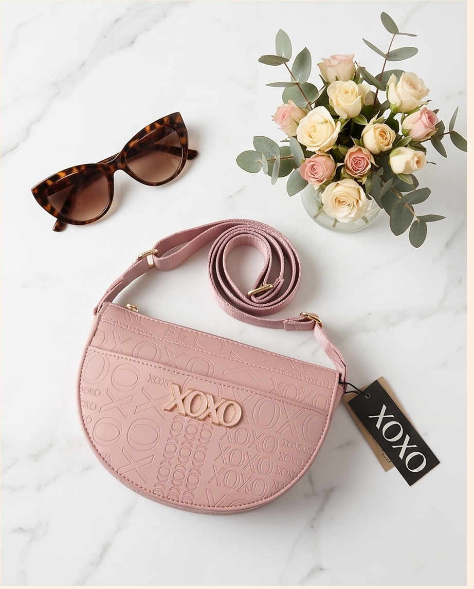 XOXO Pink Moon Shape Crossbody