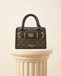 Leilani Solid Handle small Crossbody in grey jacquard print