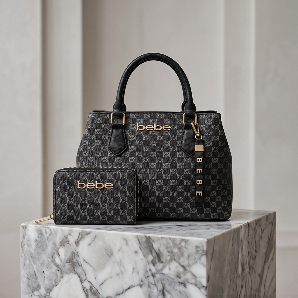 Adela Small Satchel with Wallet in Black