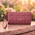 Ariyah Logo printed trifold Wallet in Red