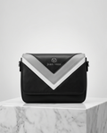 Joan Vass -- Medford Shoulder Bag (Black/Grey/White)