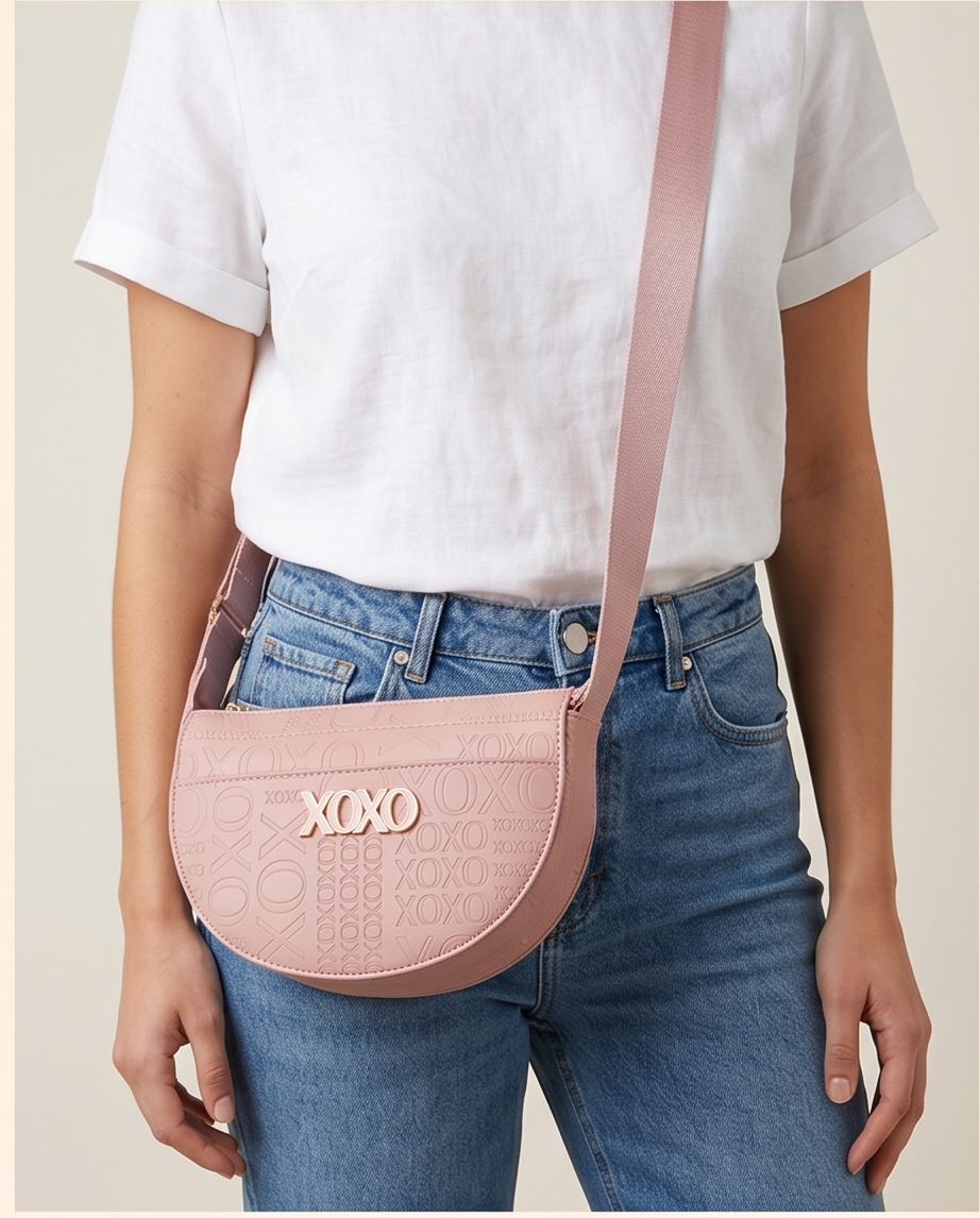 XOXO Pink Moon Shape Crossbody