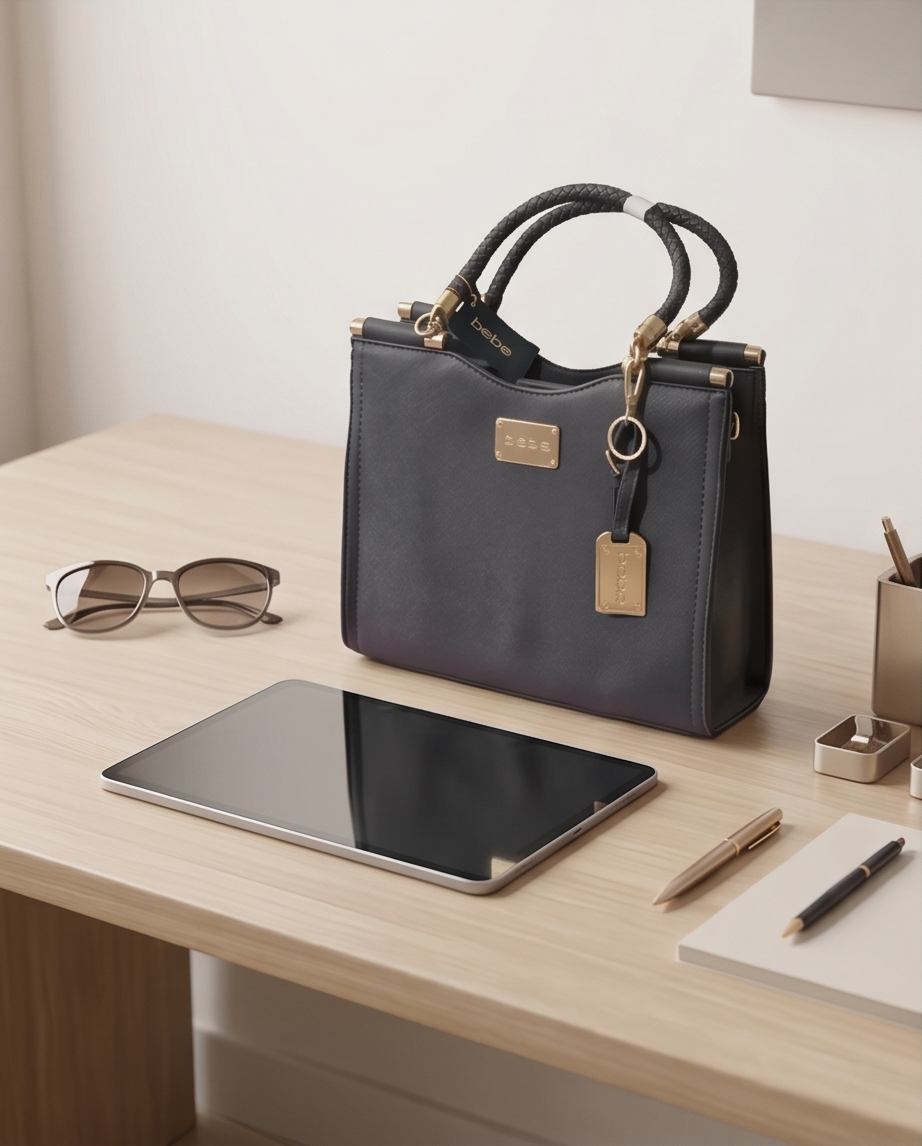 Bebe Yolanda Saffiano satchel in Grey