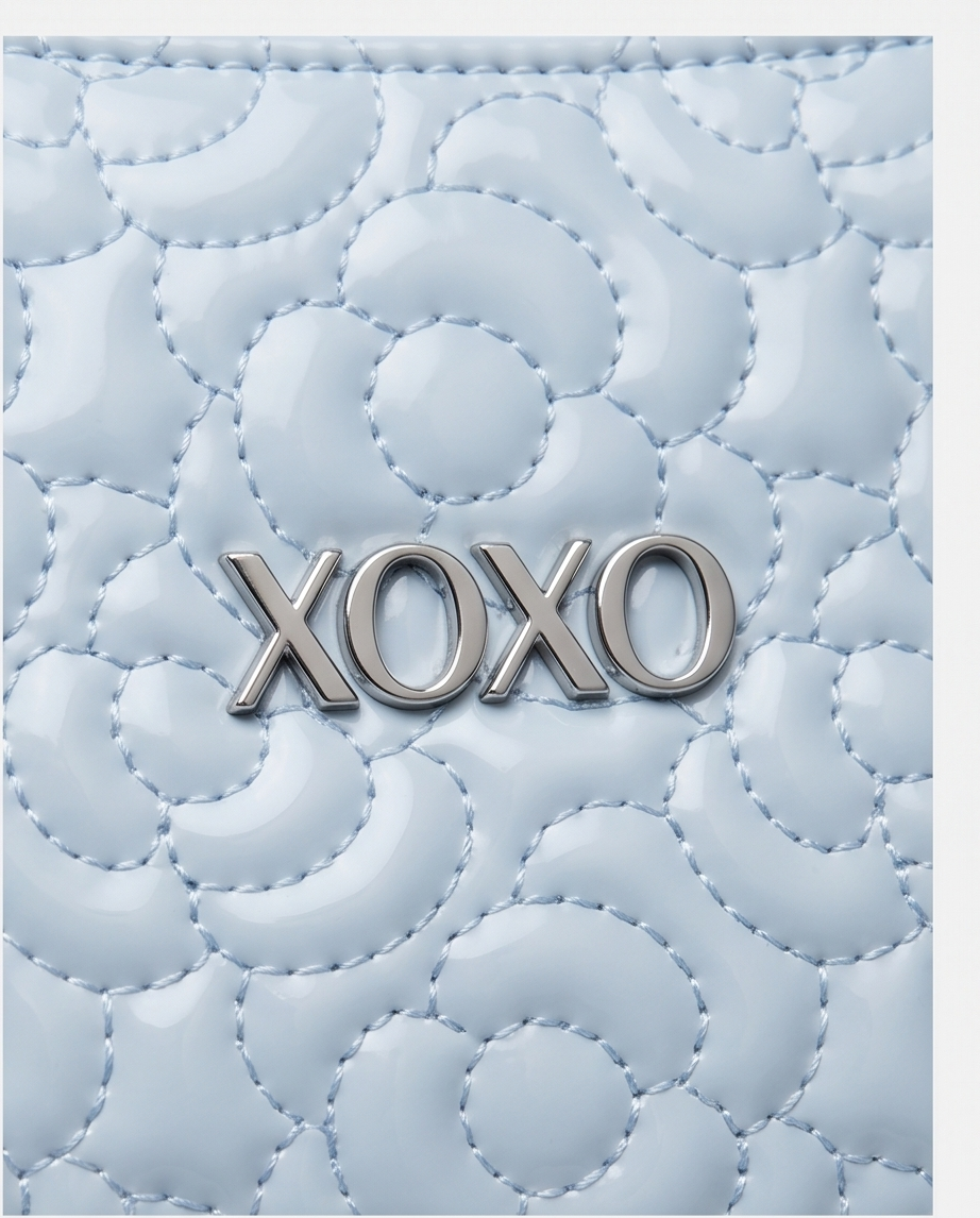 XOXO Baby blue crossbody with rose floral pattern
