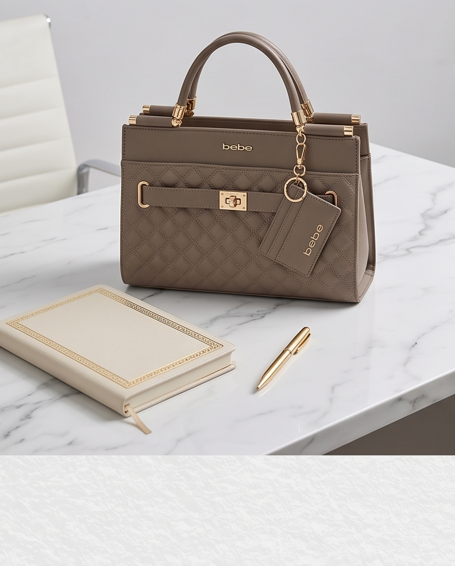 Alex Quilted Satchel w/cc in Taupe