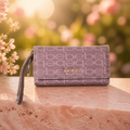 Ariyah Logo printed trifold Wallet in Taupe